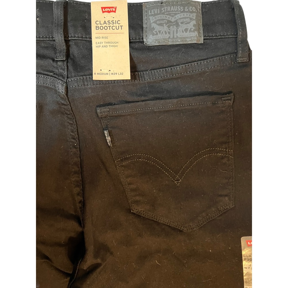 Levi's Classic Bootcut Jeans Women's 8 W29 L32 Black Hypersoft Stretch NWT - Picture 9 of 10